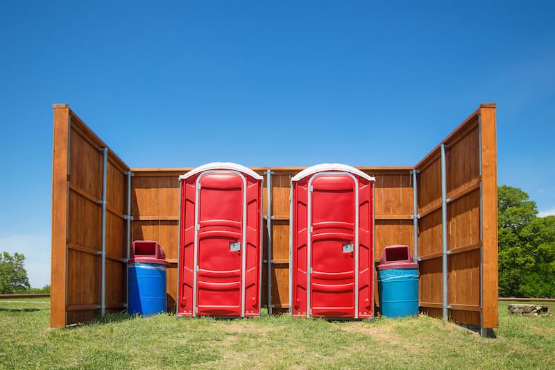 Short-term porta potty units staged for delivery in Honolulu, Hawaii
